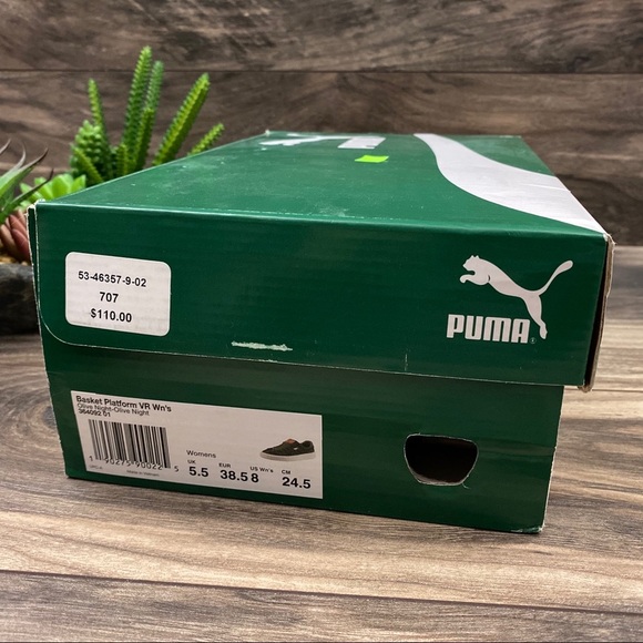 NIB Puma Basket Platform VR Sneaker Green 8 - Picture 12 of 13
